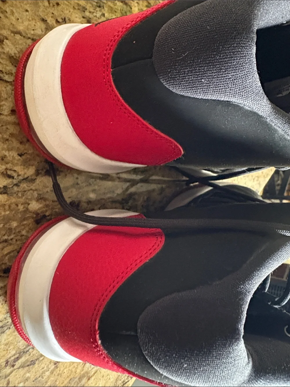 Jordan Men's Black and Red High-Top Basketball Sneakers